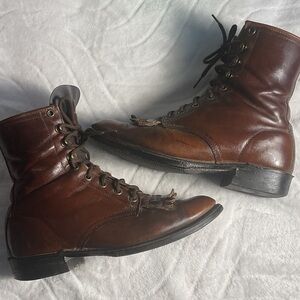 Brahma vintage Brown Leather Heeled Boots
